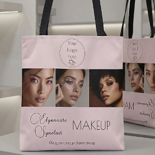 Tote Bag BlushPink Script Logo Photo Makeup Studio