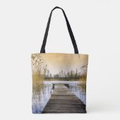 Tote Bag Boardwalk Dock on Ukraine River (Dos)