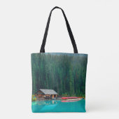 Tote Bag Boat house by Lake Louise in Banff National Park,  (Dos)