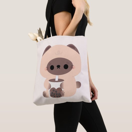 Tote Bag Boba Siamese Chat (De près)
