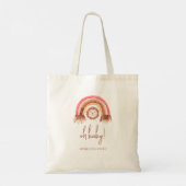 Tote Bag Bohême Cute Lion Rainbow Nom Oh Baby (Dos)