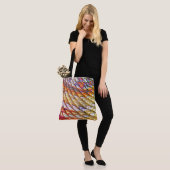 Tote Bag Bohème Psychédélique Colorée Vagues Art Abstrait (Sur le modèle)