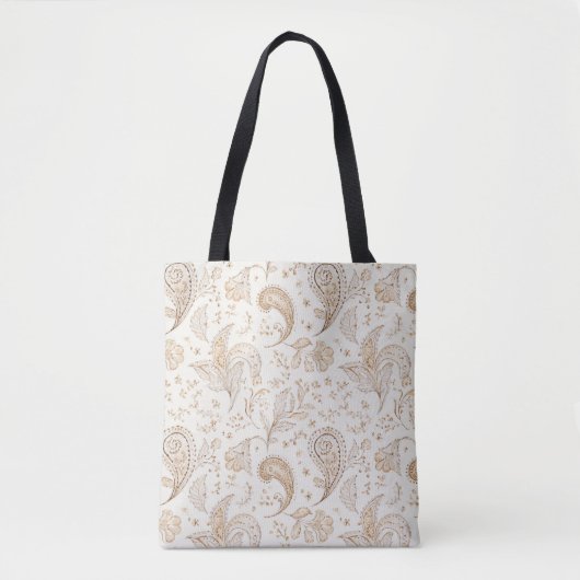 Tote Bag Bohemiam Boho Crème Blanc Noël (Devant)