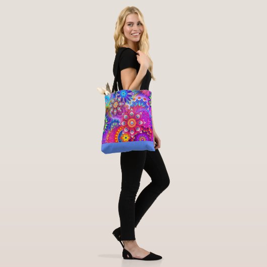 Tote Bag Boho Abstrait design de fleur fourre-tout (Sur le modèle)