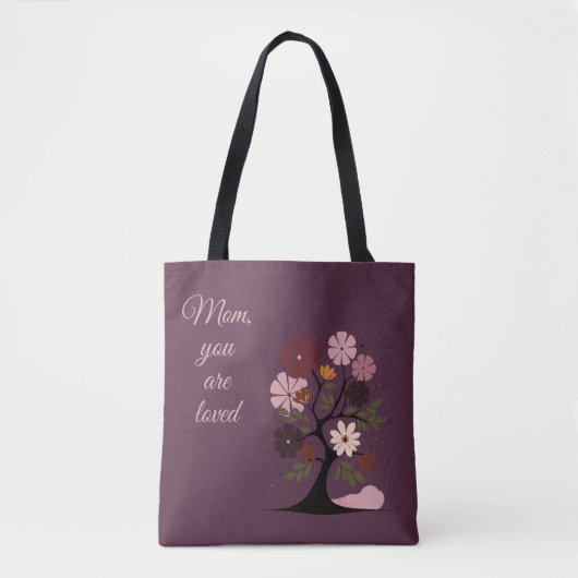 Tote Bag Boho arbre pour mamans aimées sur arrière - plan p (Devant)