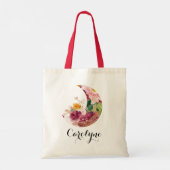 Tote Bag Boho Automne Aquarelle Lune et Fleurs Bridesmaid (Dos)