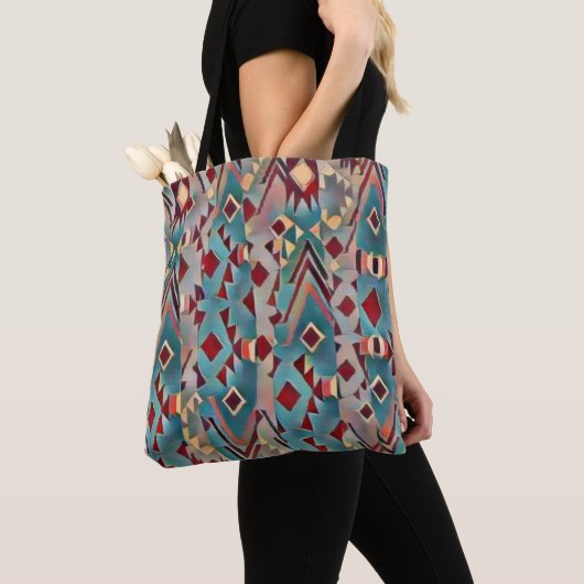 Tote Bag Boho Aztec Abstrait (De près)