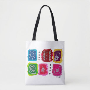Tote Bag Boho aztèque tribal moderne abstrait coloré