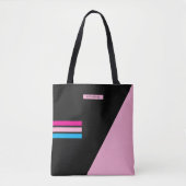 Tote Bag Boho Black Stripes Classy Trendy Girly (Devant)