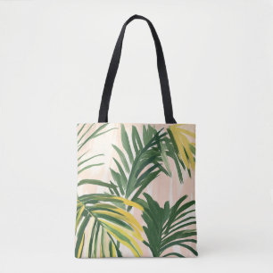 Tote Bag Boho Blush Green Tropical Palm Plage Feuille