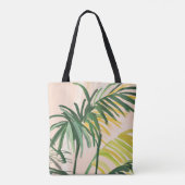 Tote Bag Boho Blush Green Tropical Palm Plage Feuille (Dos)