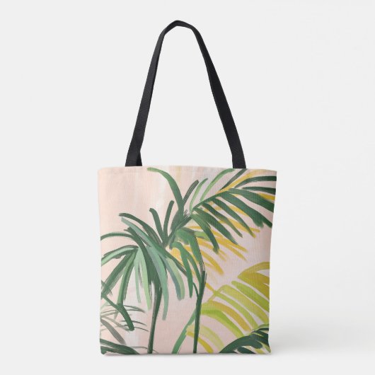 Tote Bag Boho Blush Green Tropical Palm Plage Feuille (Dos)