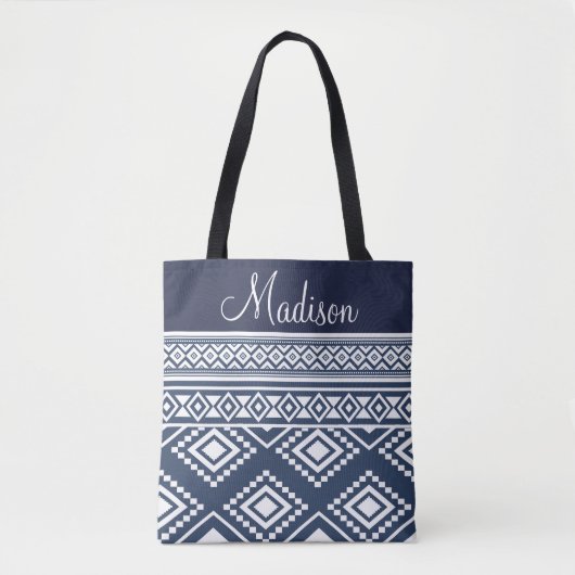 Tote Bag Boho Chic Motif Tribal Monogrammé (Devant)