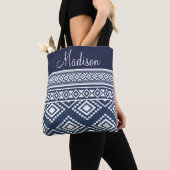 Tote Bag Boho Chic Motif Tribal Monogrammé (De près)