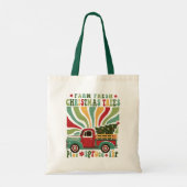 Tote Bag Boho Christmas Farm Arbres frais Camion (Dos)