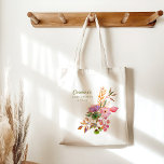 Tote Bag Boho coloré aquarelle Baby shower floral personnal<br><div class="desc">Cute couleur violet Boho Aquarelle Baby shower Floral Sac fourre-tout personnalisé</div>
