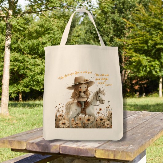 Tote Bag Boho Cowgirl Horse