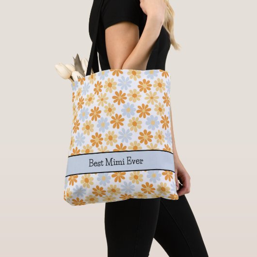 Tote Bag Boho Daisy Meilleur Mimi Jamais (De près)