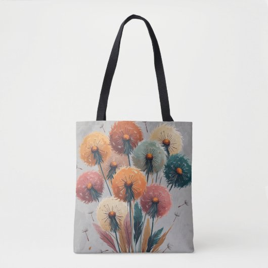 Tote Bag Boho Dandelion Flowers (Devant)