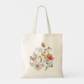 Tote Bag Boho Fleur sauvage botanique personnalisé (Dos)
