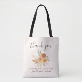 Tote Bag Boho Floral Aquarelle Enseignant Merci (Devant)
