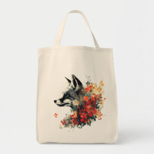 Tote Bag Boho Floral Fox Faune Nature