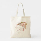 Tote Bag Boho Floral Pampas Rose Gold Bride (Dos)