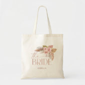 Tote Bag Boho Floral Pampas Rose Gold Bride (Devant)