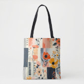 Tote Bag Boho Floral Patchwork Motif (Devant)