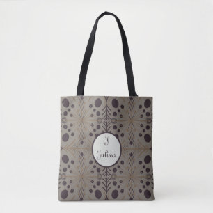 Tote Bag Boho Gray Gray géométrique Personnalisé
