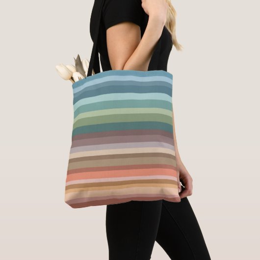 Tote Bag Boho Modern Chic Stripes (De près)