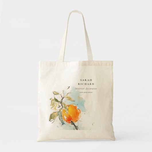 Tote Bag Boho moderne Abstrait Sketchy Orange Garden (Devant)