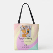 Tote Bag Boho moderne heureux anniversaire ajouter nom date (Dos)