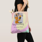 Tote Bag Boho moderne heureux anniversaire ajouter nom date (De près)