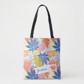 Tote Bag Boho moderne Tropical Palm Feuille Personnalisé (Devant)