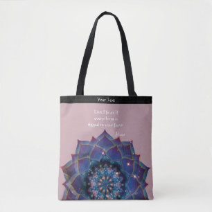 Tote Bag Boho Nebula Bloom   Conception de Mandala