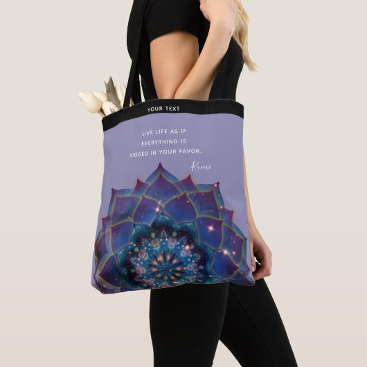 Tote Bag Boho Nebula Mandala, Mystique (De près)