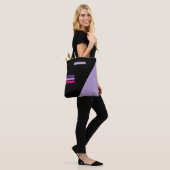 Tote Bag Boho Noir Abstrait Tendance Féminin (Sur le modèle)