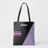 Tote Bag Boho Noir Abstrait Tendance Fille  (Devant)