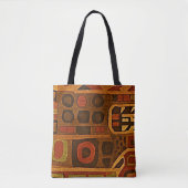 Tote Bag Boho Orange et Marron (Devant)