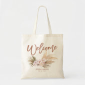 Tote Bag Boho Pampas Floral Mariage Bienvenue (Devant)