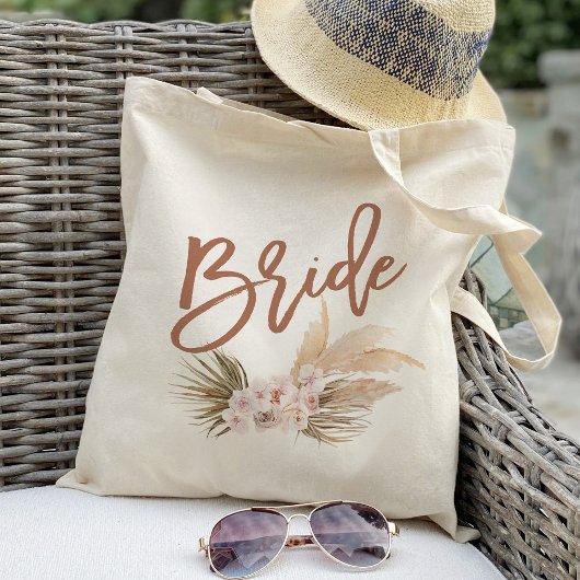 Tote Bag Boho Pampas Florale Mariée
