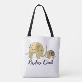 Tote Bag Boho Papa, Gold Elephant (Dos)