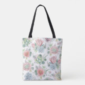Tote Bag Boho Pastel Aquarelle Succulente Motif Floral (Dos)