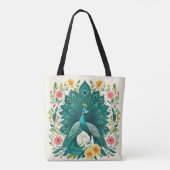 Tote Bag Boho Peacock Design (Dos)