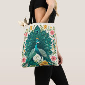 Tote Bag Boho Peacock Design (De près)