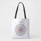 Tote Bag Boho Pink et Green Pastel Mandala (Devant)