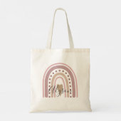 Tote Bag Boho Rainbow Blush Pink Muted Pastel Personnalisé (Dos)