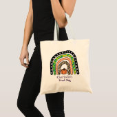 Tote Bag Boho Rainbow Halloween Tricot ou traitement (Devant (produit))