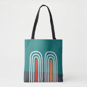 Tote Bag Boho rainbow hand drawn design (Devant)
